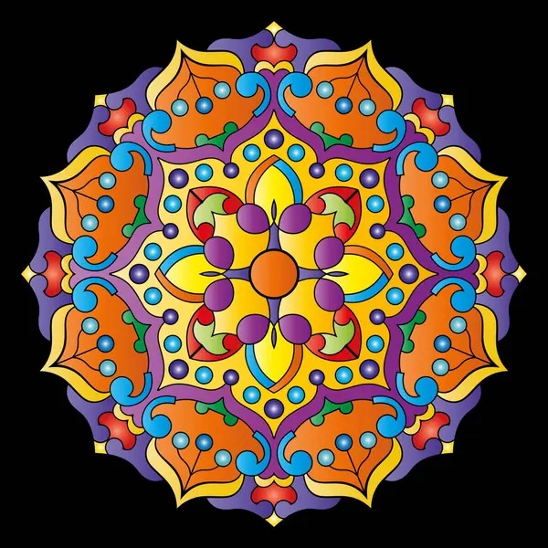 Mandala. Etnik yuvarlak süs. Tasarım elementi. Vektör illüstrasyonu.