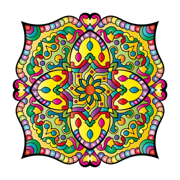Mandala. Etnik yuvarlak süs. Tasarım elementi. Vektör illüstrasyonu.