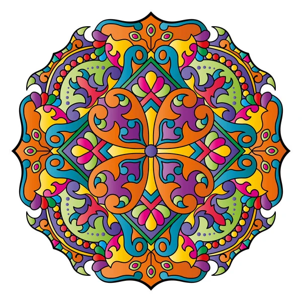 Mandala. Etnik yuvarlak süs. Tasarım elementi. Vektör illüstrasyonu.