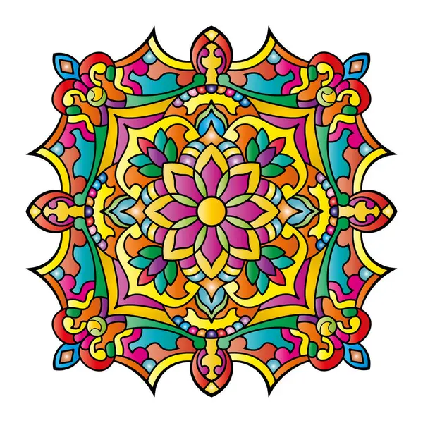 Mandala. Etnik yuvarlak süs. Tasarım elementi. Vektör illüstrasyonu.