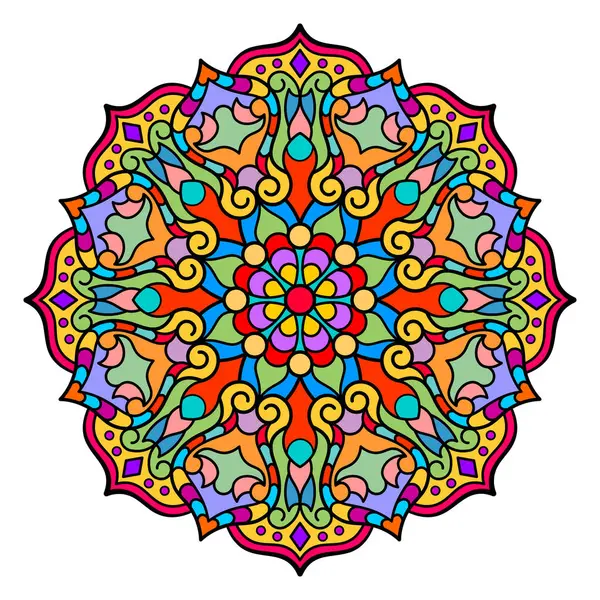 Mandala. Etnik yuvarlak süs. Tasarım elementi. Vektör illüstrasyonu.