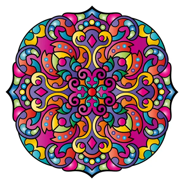 Mandala. Etnik yuvarlak süs. Tasarım elementi. Vektör illüstrasyonu.