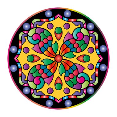 Etnik yuvarlak süs. Mandala tarzında bir model. Vektör illüstrasyonu.