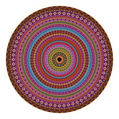 Etnik mandala. Yuvarlak süs. Vektör illüstrasyonu.