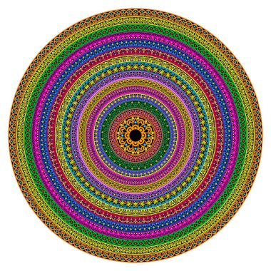 Etnik mandala. Yuvarlak süs. Vektör illüstrasyonu.