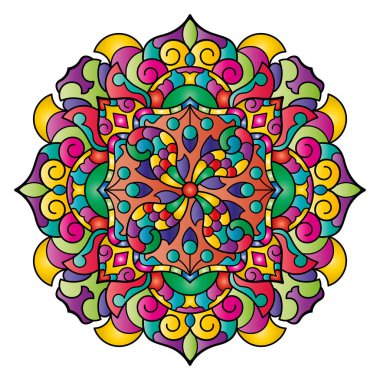 Mandala. Etnik yuvarlak süs. Vektör illüstrasyonu.