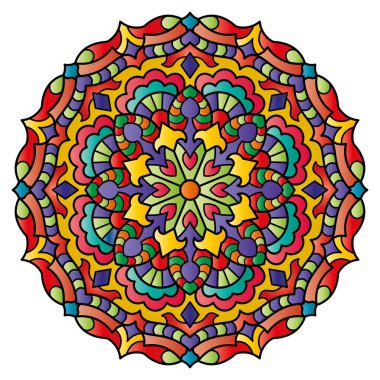 Mandala. Etnik yuvarlak süs. Vektör illüstrasyonu.