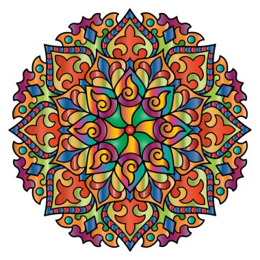Mandala. Etnik yuvarlak süs. Vektör illüstrasyonu.