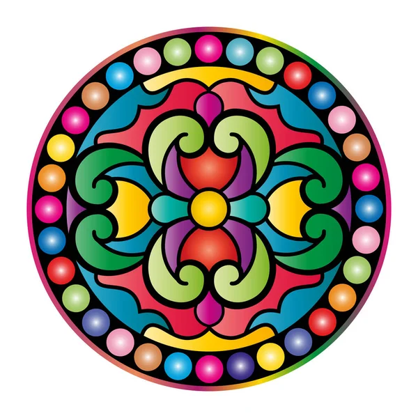 Mandala. Etnik yuvarlak süs. Vektör illüstrasyonu.