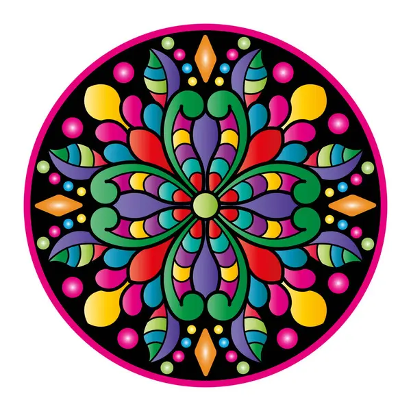Mandala. Etnik yuvarlak süs. Vektör illüstrasyonu.