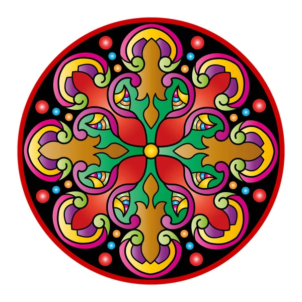 Etnik yuvarlak süs. Mandala tarzında bir model. Vektör illüstrasyonu.