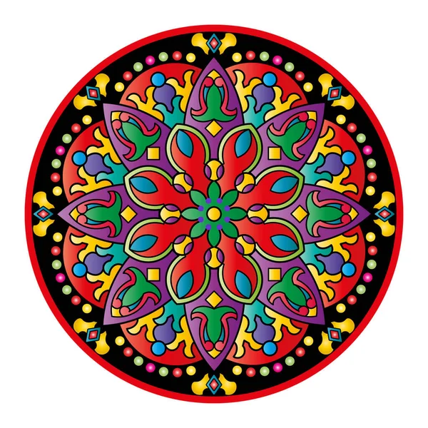 Etnik yuvarlak süs. Mandala tarzında bir model. Vektör illüstrasyonu.