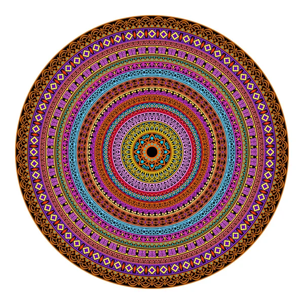 Etnik mandala. Yuvarlak süs. Vektör illüstrasyonu.