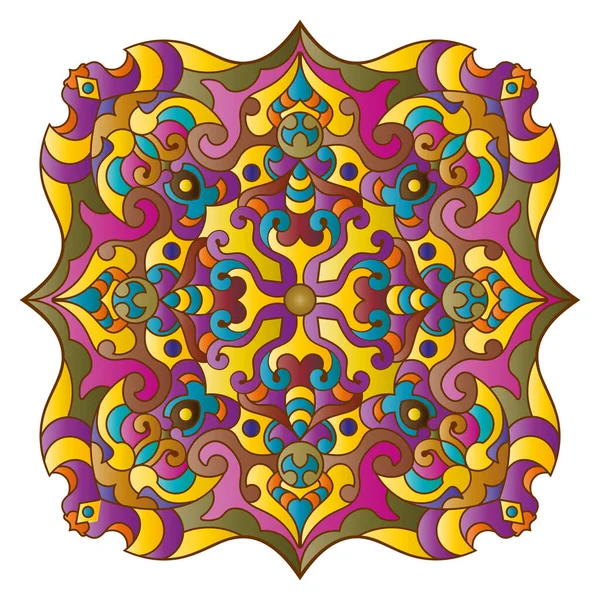 Mandala. Etnik yuvarlak süs. Vektör illüstrasyonu.