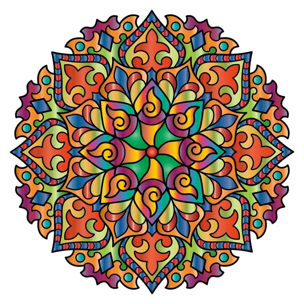 Mandala. Etnik yuvarlak süs. Vektör illüstrasyonu.
