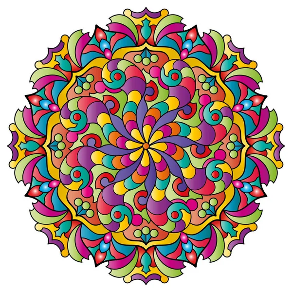 Mandala. Etnik yuvarlak süs. Vektör illüstrasyonu.