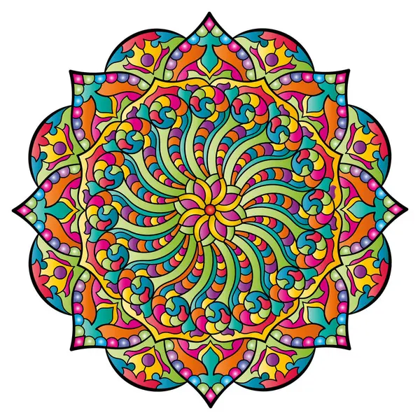 Mandala. Etnik yuvarlak süs. Vektör illüstrasyonu.
