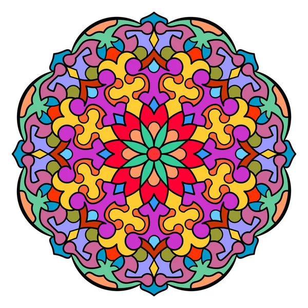Mandala. Etnik yuvarlak süs. Tasarım elementi. Vektör illüstrasyonu.