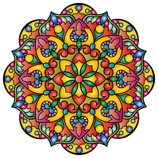 Mandala. Etnik yuvarlak süs. Tasarım elementi. Vektör illüstrasyonu.