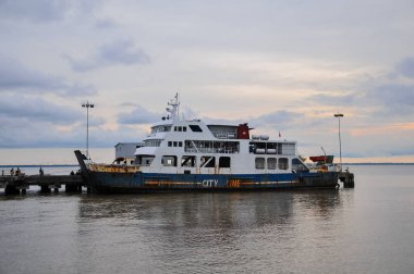 BENGKALIS, RIAU, INDONESIA - september 15th  2025, An old inter-island ferry named 