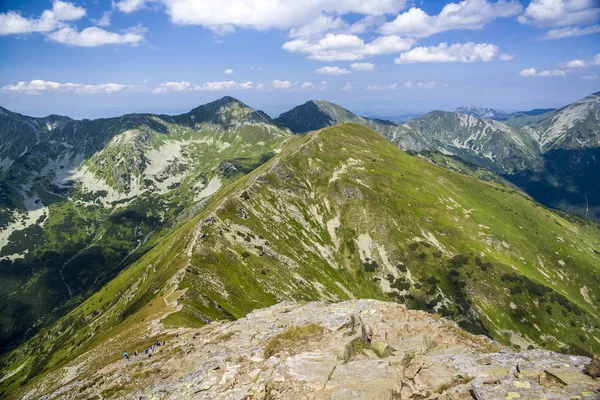 Trilha Montanha Para Baraniec Dos Picos Mais Altos Tatras Ocidental — Fotografia de Stock