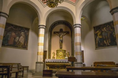 Bir Lloret de Mar / İspanya - 27 Haziran, 2018:Interior Şapel Lloret de Mar. Kilisesi, Santa Roma şehir merkezinde inşa Gotik tarzda. Parish Kilisesi Costa Brava Sahil.