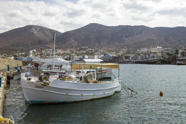 Crete Knossos Greece September 2018 Harbor Wharf Hersonissos Crete Port — Stock Photo, Image