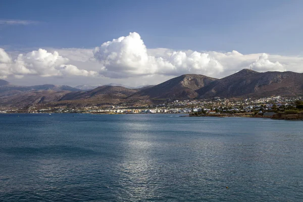 Vista Costa Ciudad Hersonissos Grecia Creta — Foto de Stock