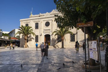 Crete, Kandiye / Yunanistan - 27 Eylül 2018: Kandiye şehir, Crete Agios Titos Kilisesi.