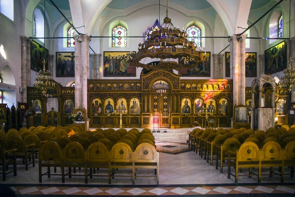 Kréta Heraklion Řecko Září 2018 Interiér Kostela Agios Titos Městě — Stock fotografie