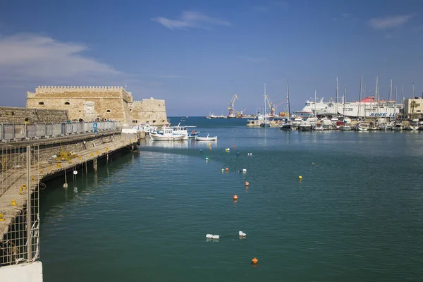 Kandiye Limanı Koules Kalenin Altında Bir Marina — Stok fotoğraf