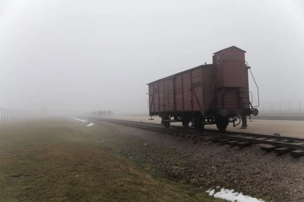 Oswiecim Auschwitz Birkenau Poland February 2019 Transport Train Auschwitz Birkenau — стоковое фото