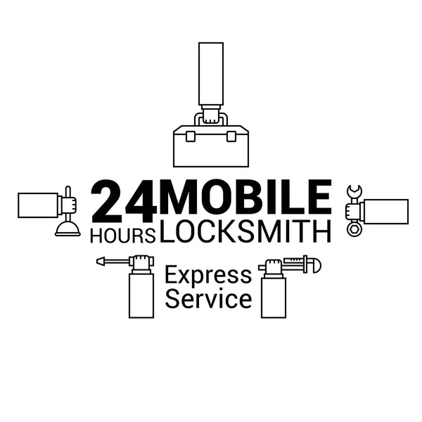 Mobil çilingir. Vektör logo. Satırları.