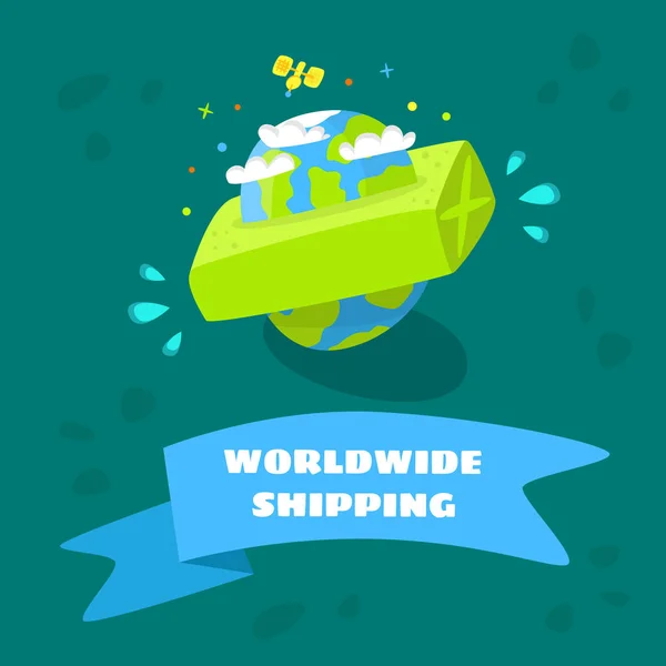 Worldwide shipping. Fast delivery. — Stock Vector