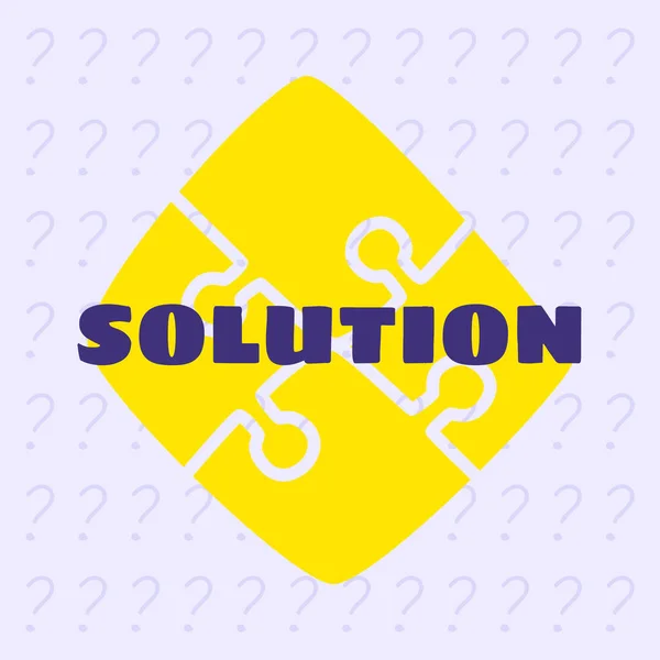 Puzzle vecteur dessin animé. Le symbole du problème ou de la tâche. Concept de résolution de problèmes. Il y a une idée comment résoudre . — Image vectorielle