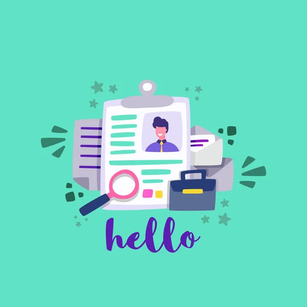 Free recruiters. Direct contacts between client companies and the job candidates. Cartoon vector. — Stock Vector
