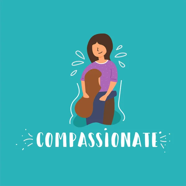 Vector flat banner compassion daughter girl crying — Free Stock Photo