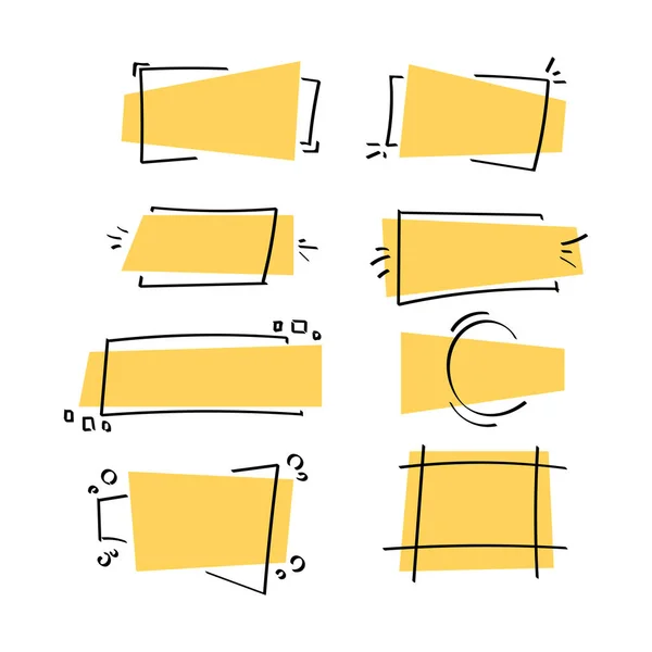 Vektör afiş kümesi farklı şekiller çizilmiş kroki — Stok Vektör