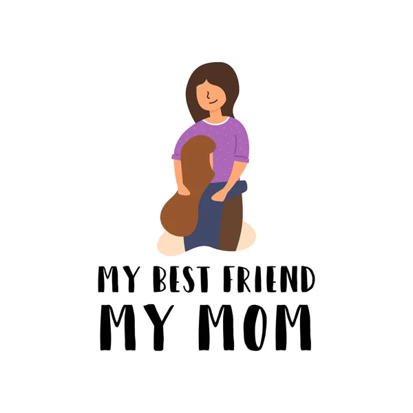 Vector Flat Banner My Best friend My mom Mom.