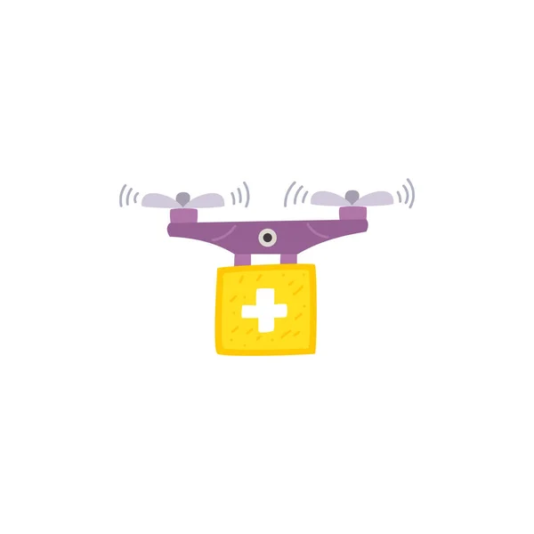 Drone de nuevas tecnologías para fines médicos — Vector de stock