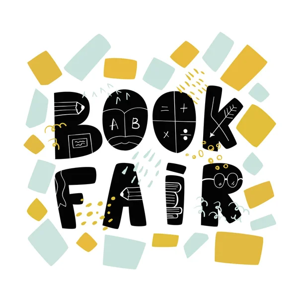 Banner huidige melding interessante boekenbeurs — Stockvector