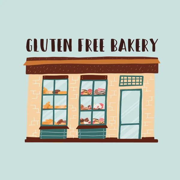 Banner informațional gluten gratuit panificație desen animat — Fotografie de stoc gratuită
