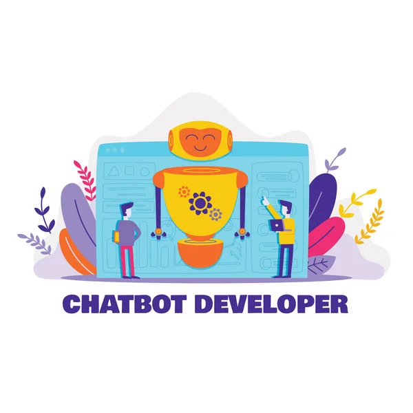Banner informativo iscrizione chatbot sviluppatore — Vettoriale Stock