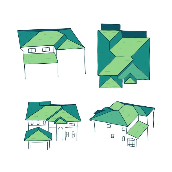 Banner reparação e construção de telhados casa — Vetor de Stock
