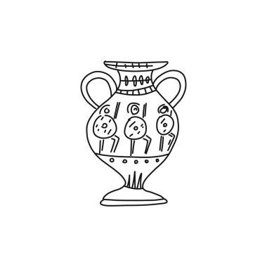 Bilgi posteri Yunan amforası çizimi.