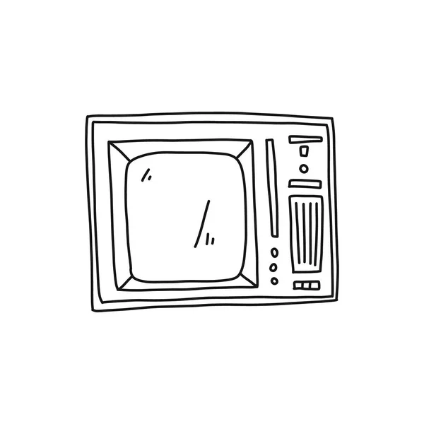 Affiche informative récepteur de télévision croquis . — Image vectorielle