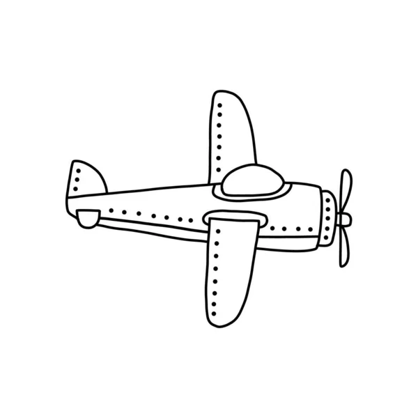 Banner brilhante avião pequeno com uma hélice . — Vetor de Stock