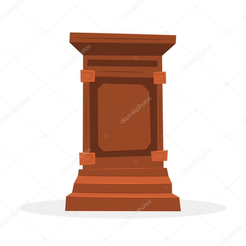 Wooden chair on white background, vector illustration
