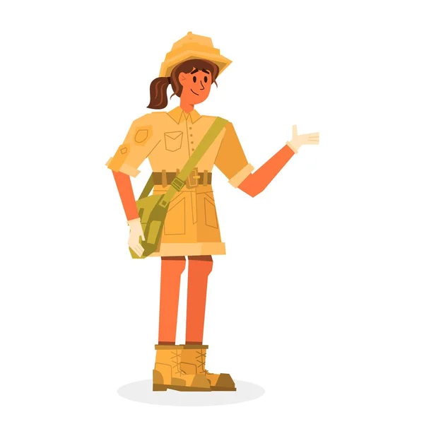 Personagem de desenhos animados jovem explorador da história — Vetor de Stock