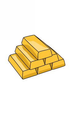 Beyaza ayrılmış altın külçeleri. Altın yatırım fonu